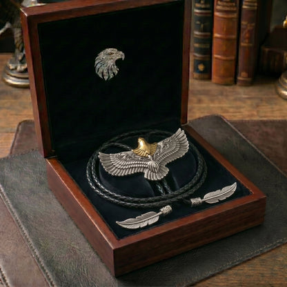 🦅Feather Fringe Eagle Bolo Tie – A Tribute to 250 Years of American Spirit