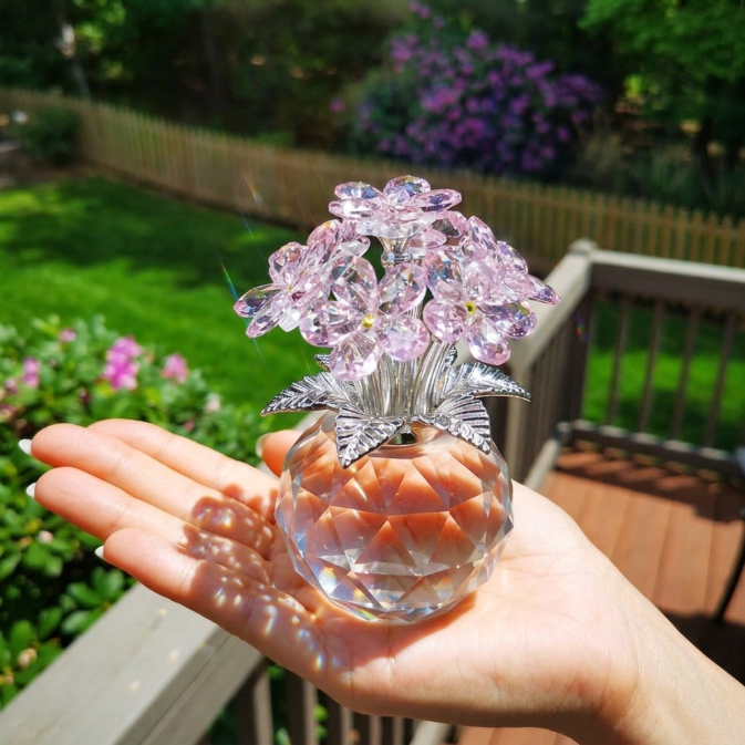 💎 Handmade Crystal Forget-Me-Not Flower Ornament