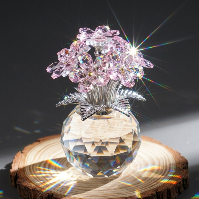 💎 Handmade Crystal Forget-Me-Not Flower Ornament
