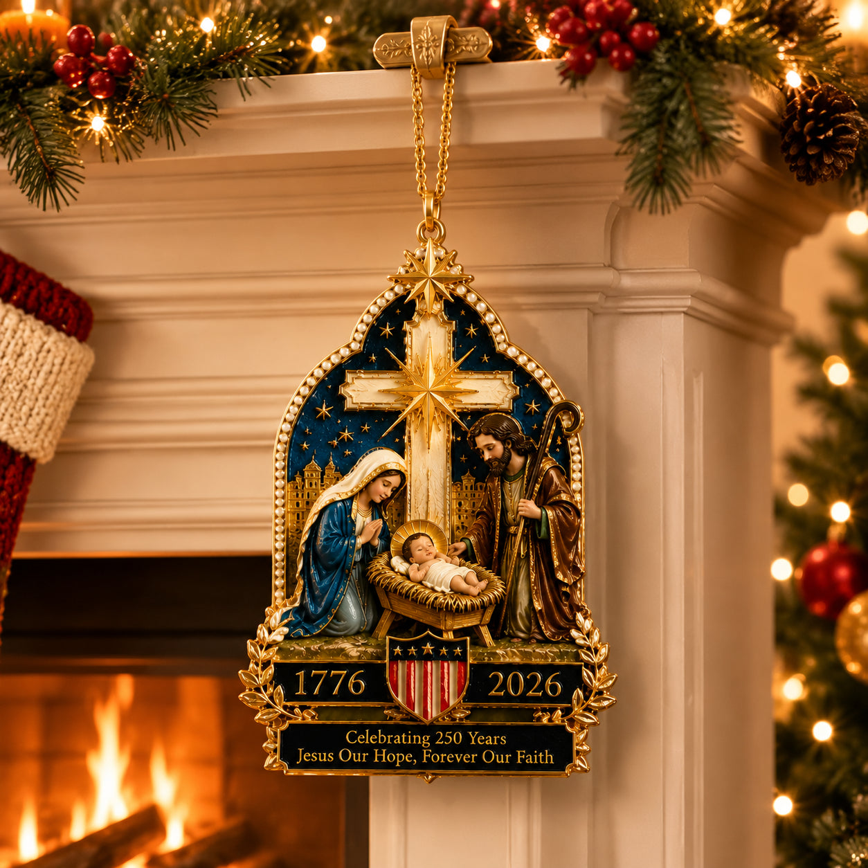 Nativity scene Christmas tree ornament