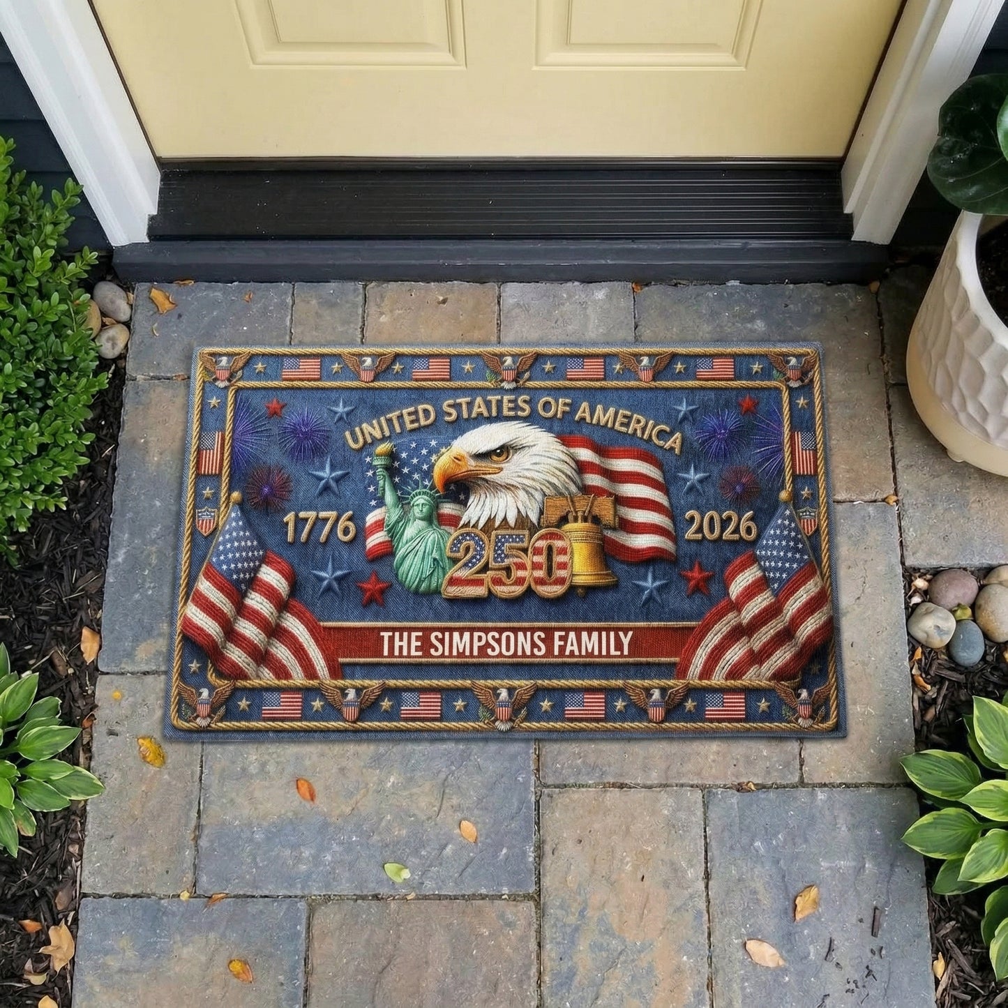 Personalized USA 250th Anniversary Welcome Mat