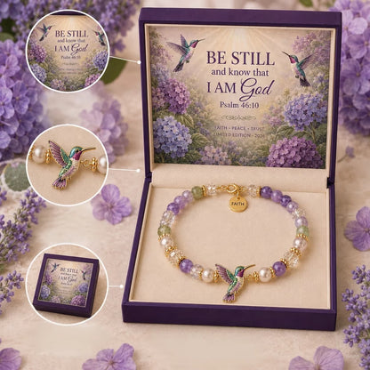 ✝️ Psalm 46:10 Faith Bracelet | Limited Edition 2026 Christian Jewelry with 7 Meaningful Nature Symbols, Gemstone-Style Beads & Scripture Gift Box