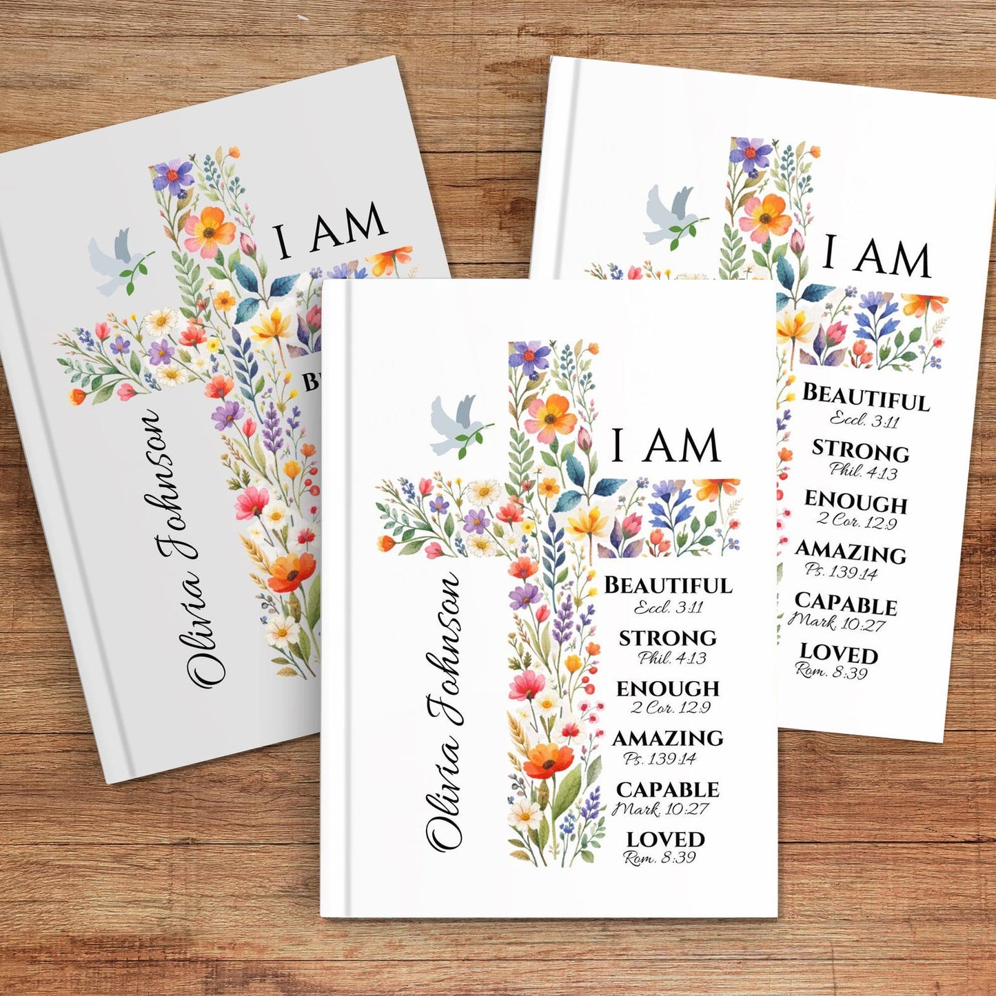 Personalized Easter Notebook: Floral Cross Journal with Custom Name, Easter gift for kids, Easter basket stuffer