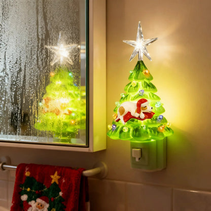 🎄Sleeping Dog Christmas Tree Night Light