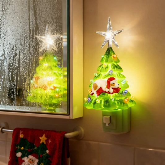 🎄Sleeping Dog Christmas Tree Night Light
