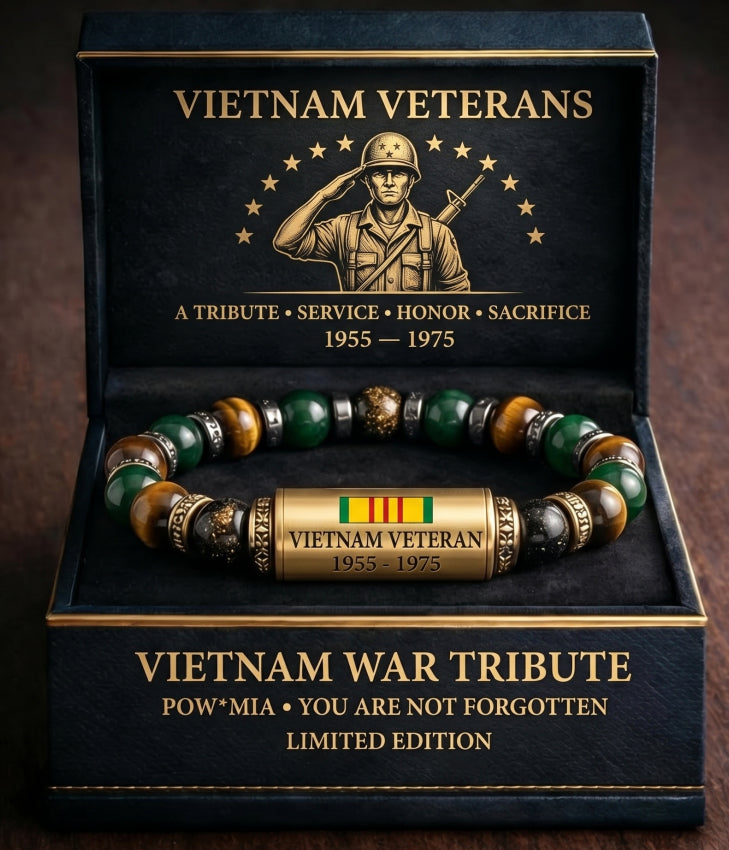 🎖️-Vietnam Veteran Tribute Beaded Bracelet with Giftbox