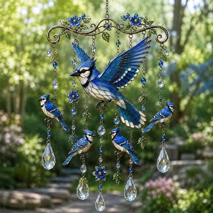🐦 Stained Glass Hummingbird Wind Chime – A Heavenly Melody for Your Garden