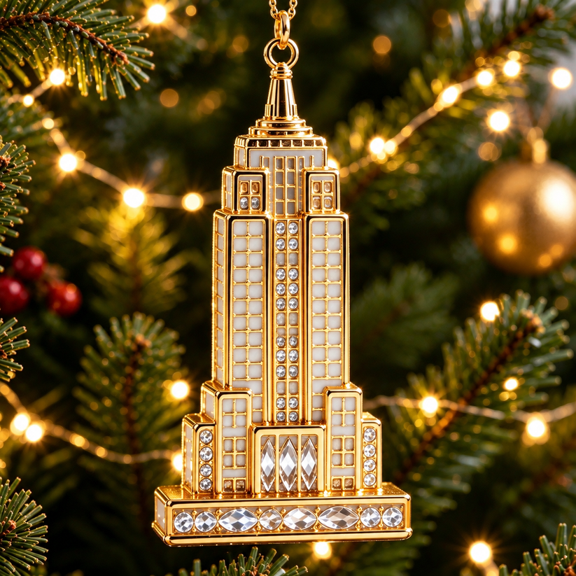 USA Landmark Crystal Christmas Ornaments – Luxury Crystal Christmas Ornaments