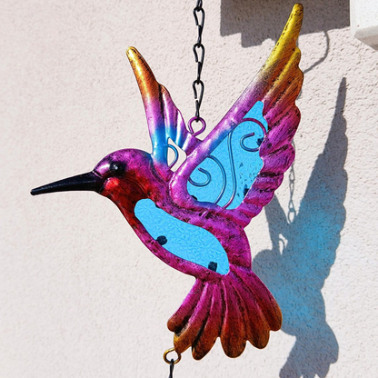🐦Stained Glass Hummingbird Wind Chime with Bell