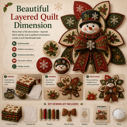 🧵Christmas Quilt Bow DIY Sewing Kit