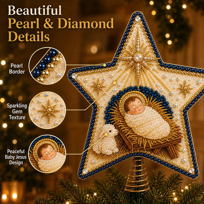 Christian Faith Pearl Diamond Art Christmas Tree Topper Kit
