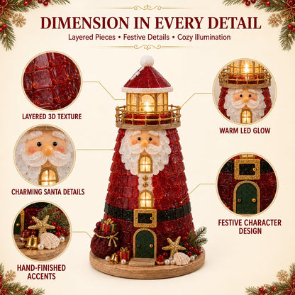 🎄Beginner-Friendly DIY Lighted Christmas Character Sea Glass-Style Lighthouse Kit Collection | Complete Kit with Sea Glass-Style Pieces, LED Lights & Step-by-Step Guide Included