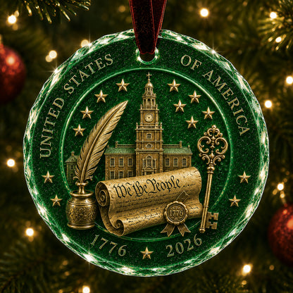 US 250th Anniversary Ornament – Patriotic Freedom & Legacy Keepsake (1776-2026)