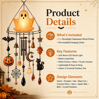 👻 Haunted Glow Ghost Wind Chime