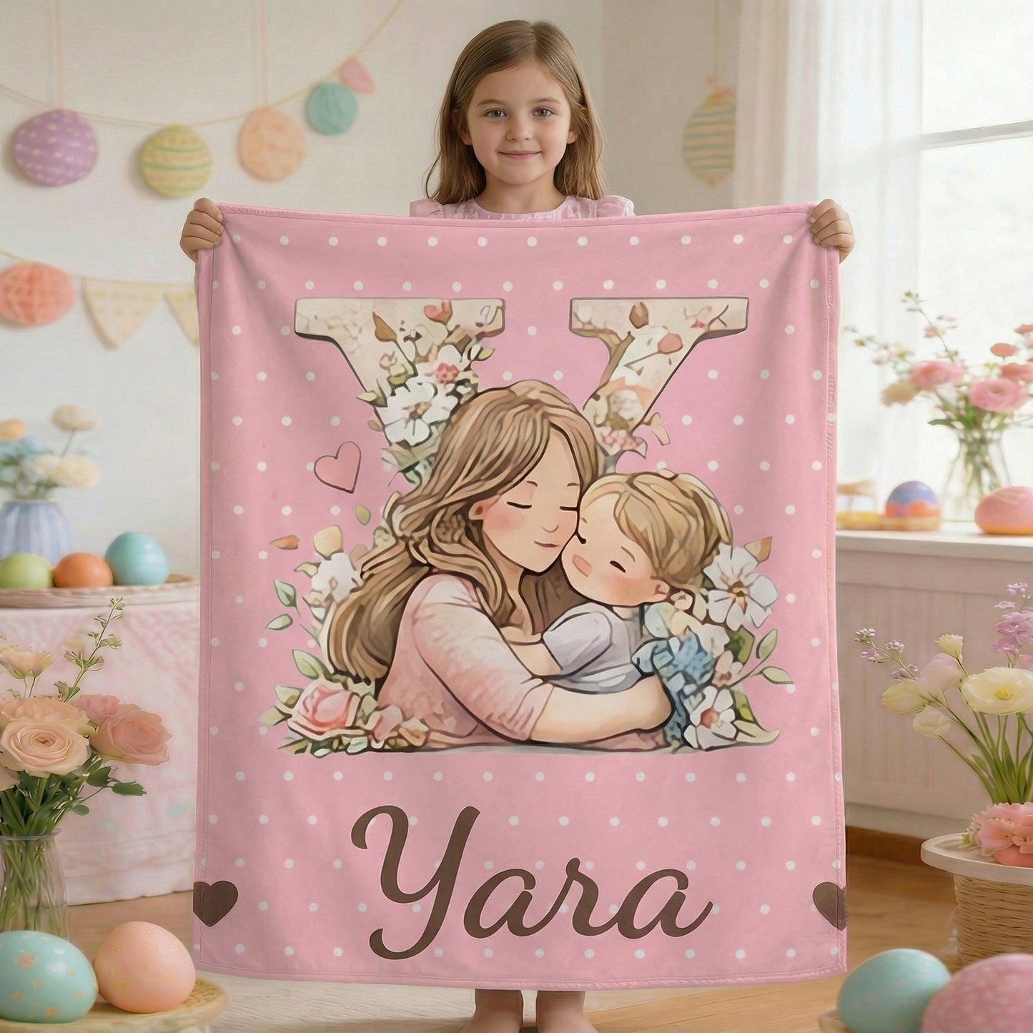Personalized Mother & Child Alphabet Blanket – A Cozy, Custom Gift for Baby’s First Moments