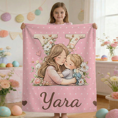 Personalized Mother & Child Alphabet Blanket – A Cozy, Custom Gift for Baby’s First Moments