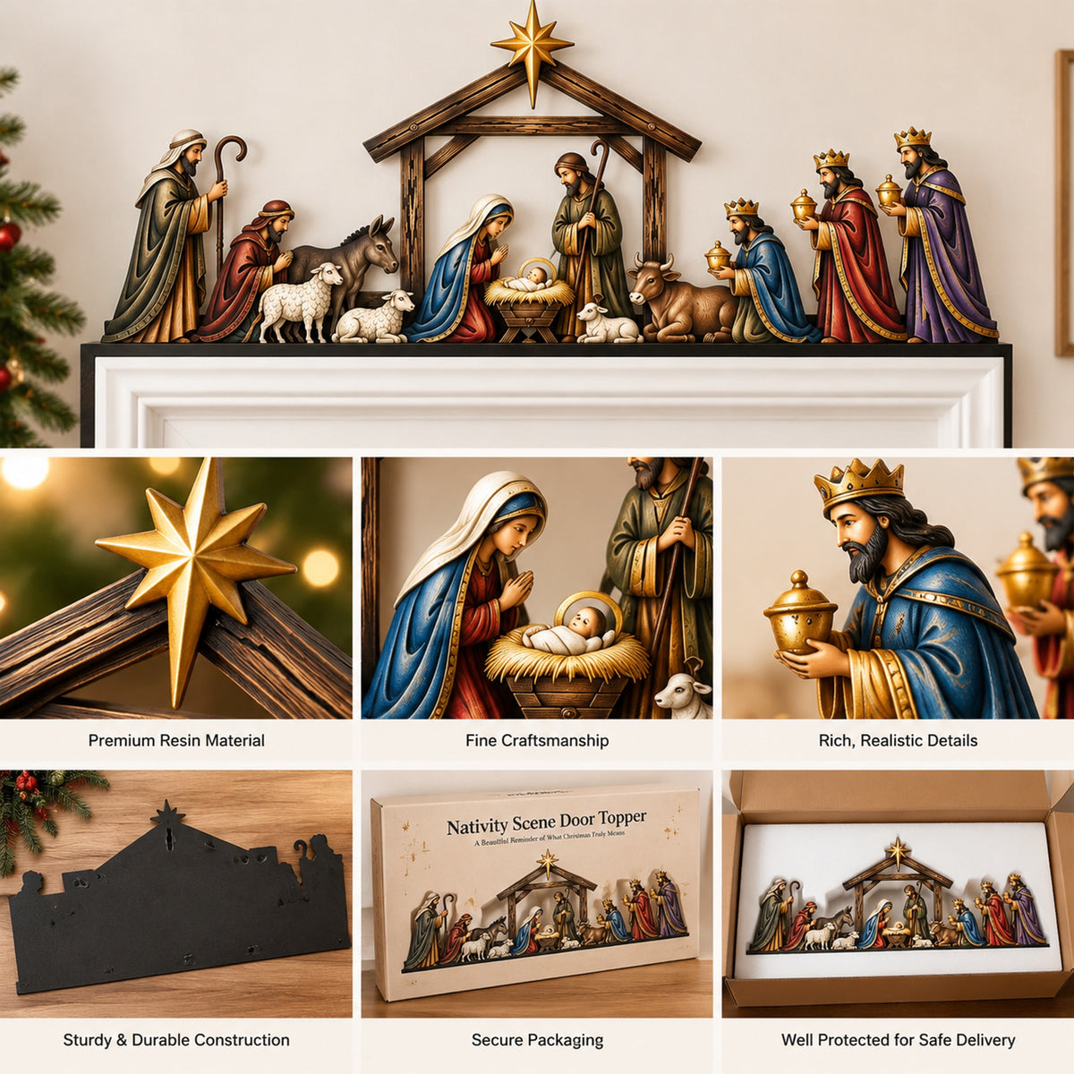Nativity Scene Door Topper – Bring the Story of Christmas Home