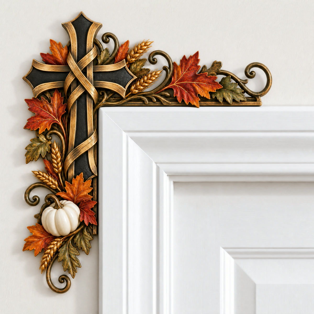 🍂 Autumn Door Frame Corner Topper –  Faith & Harvest Décor ✝️🎃