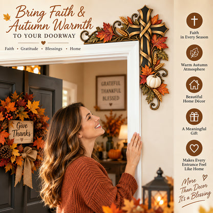 🍂 Autumn Door Frame Corner Topper –  Faith & Harvest Décor ✝️🎃