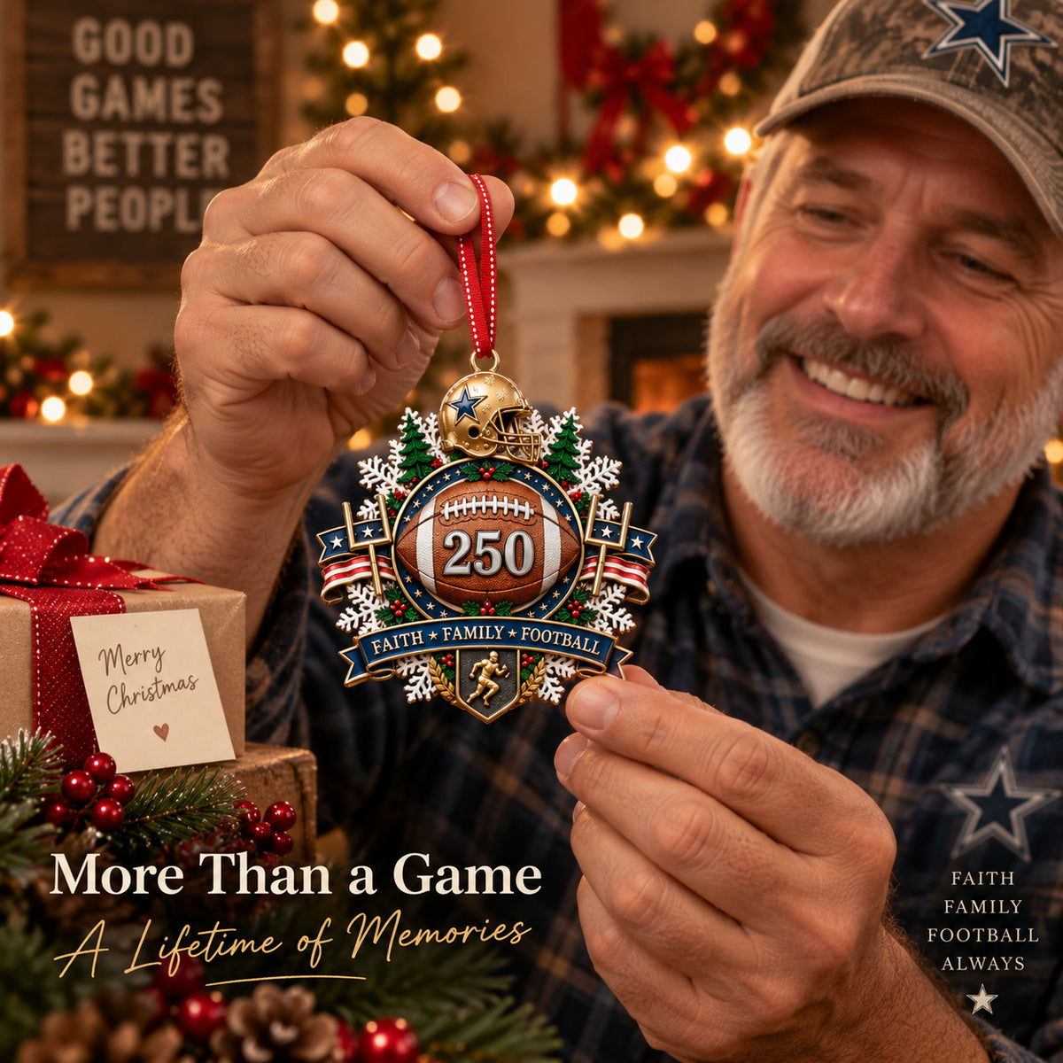 Sports "250" Milestone Christmas Ornament - Festive Holiday Keepsake Gift for Fans & Athletes