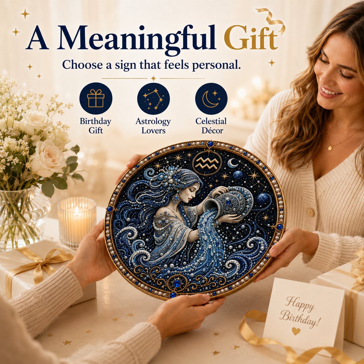 🌙♈ 12 Zodiac Signs Pearl Art Kit