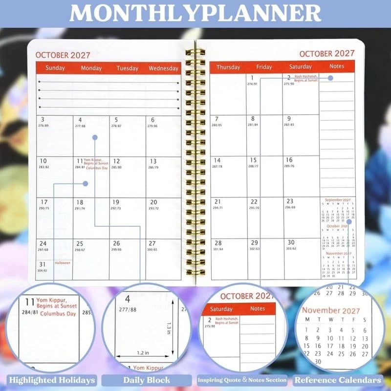 2026–2030 Monthly Planner – Cute Highland Cow Spiral Bound Calendar