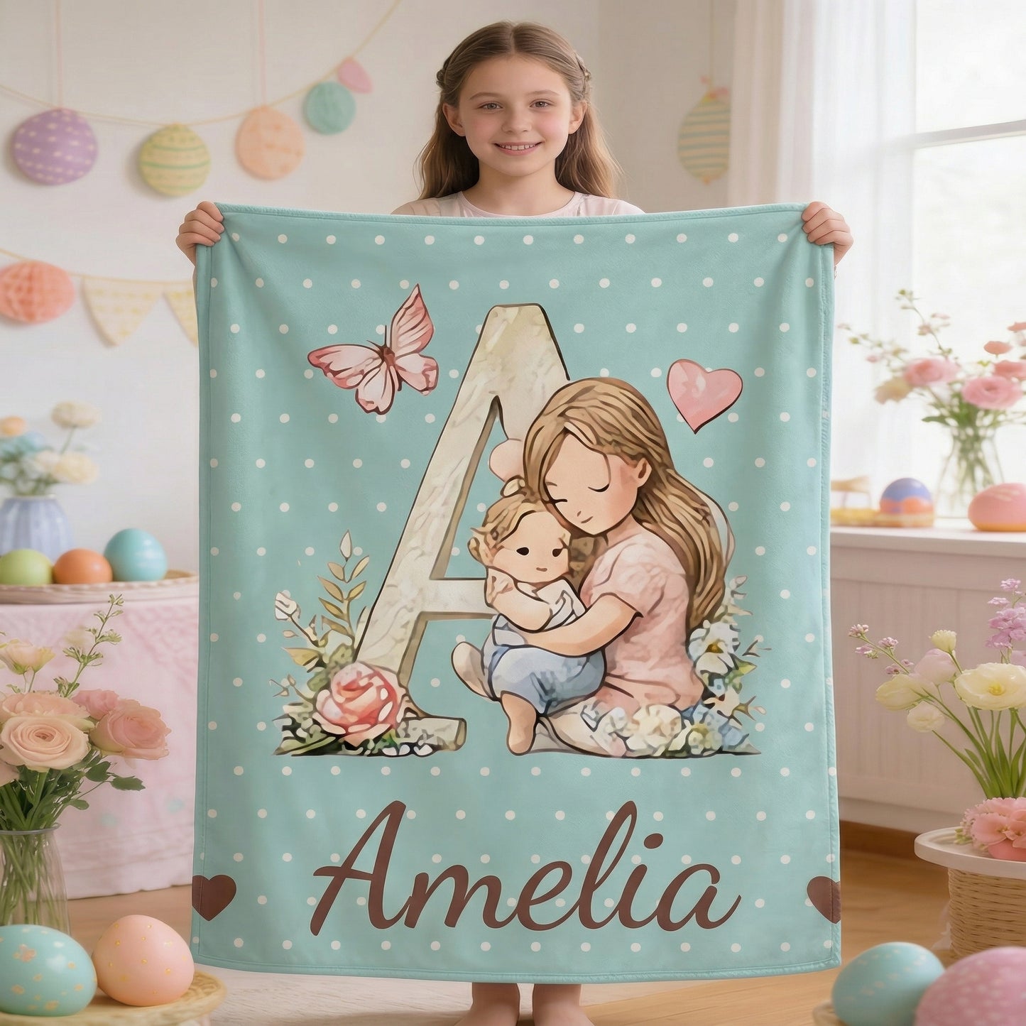 Personalized Mother & Child Alphabet Blanket – A Cozy, Custom Gift for Baby’s First Moments