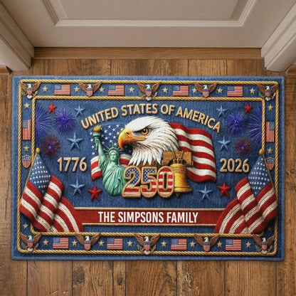 Personalized USA 250th Anniversary Welcome Mat