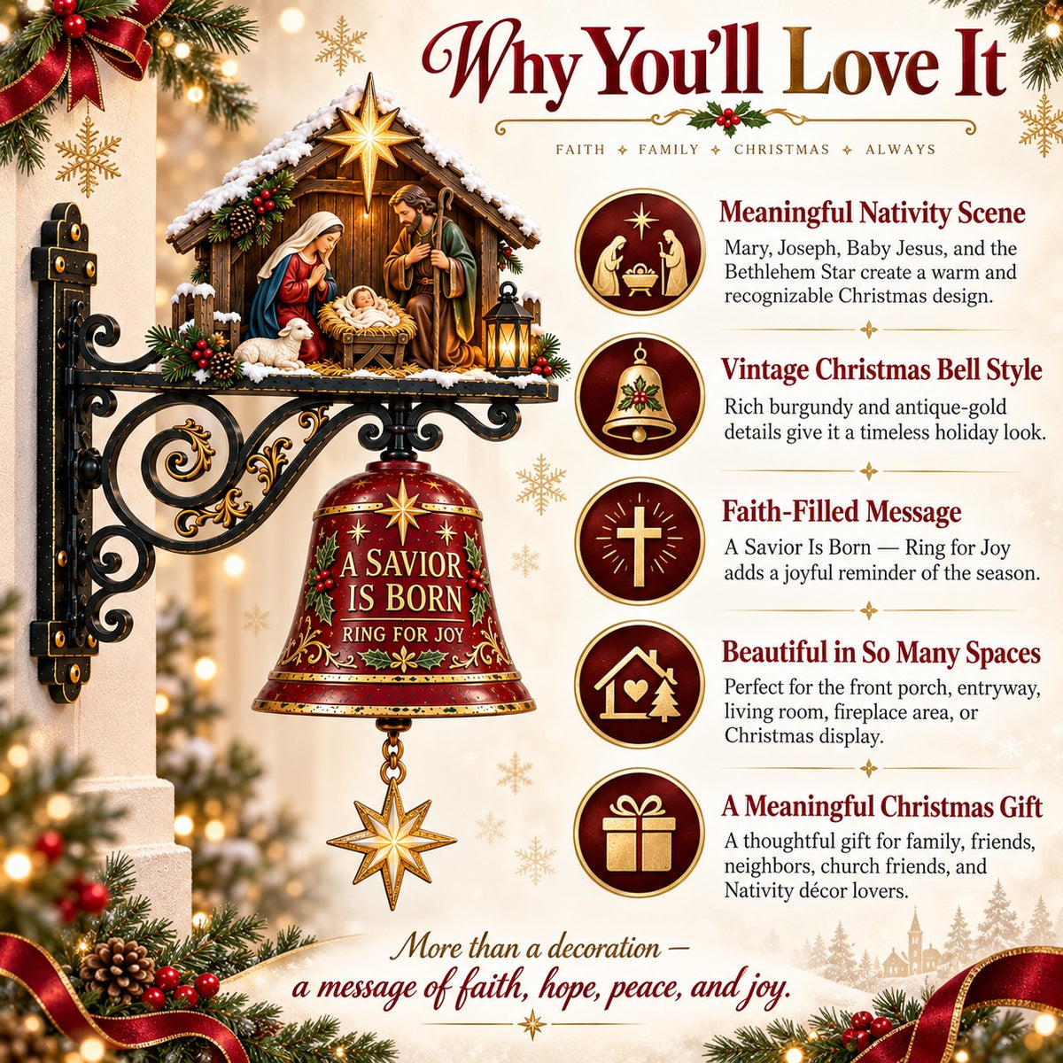Jesus Nativity Christmas Door Bell
