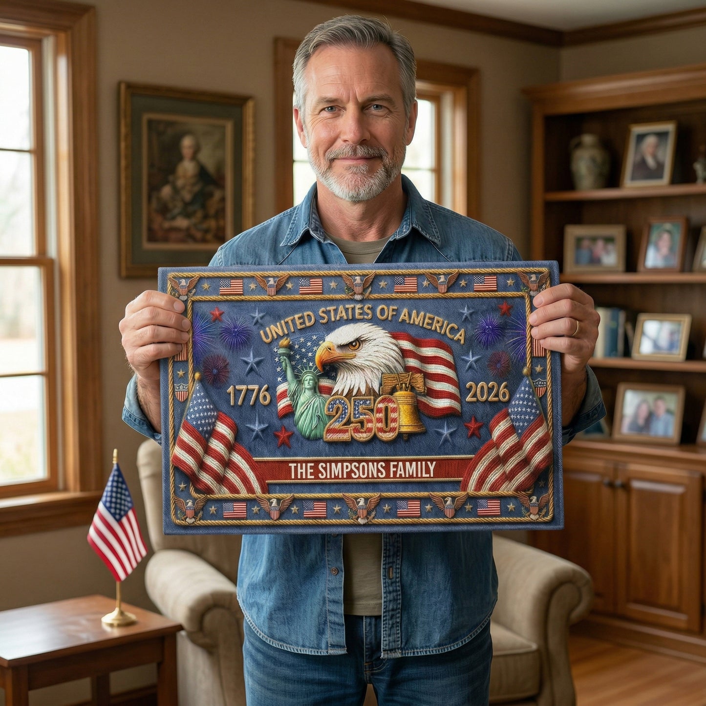 Personalized USA 250th Anniversary Welcome Mat