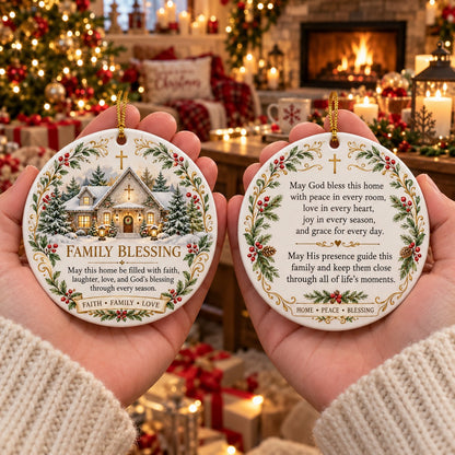 Christian Faith Ceramic Ornament – Double-Sided Keepsake for Peace, Comfort & Daily Blessings
