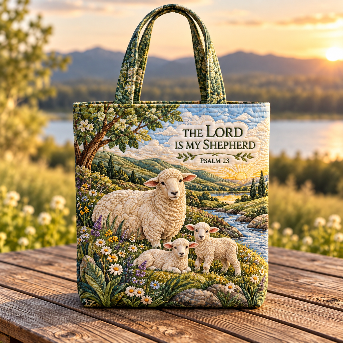 ✝️ Psalm 23 Christian Faith Tote Bag