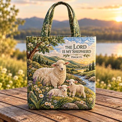 ✝️ Psalm 23 Christian Faith Tote Bag