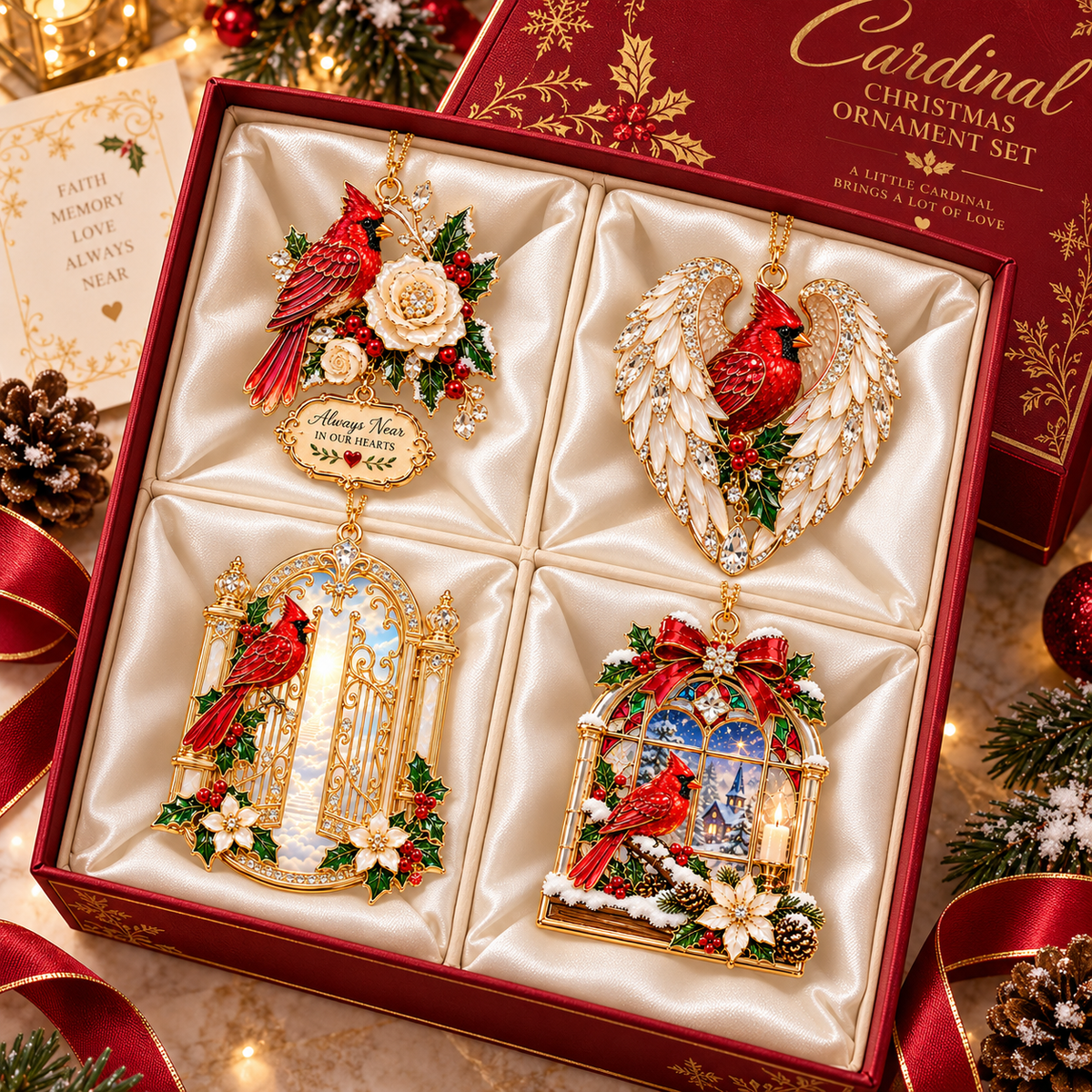 Cardinal Christmas Ornament –  Red Bird Holiday Keepsake, Meaningful Memorial Gift for Family & Loved Ones