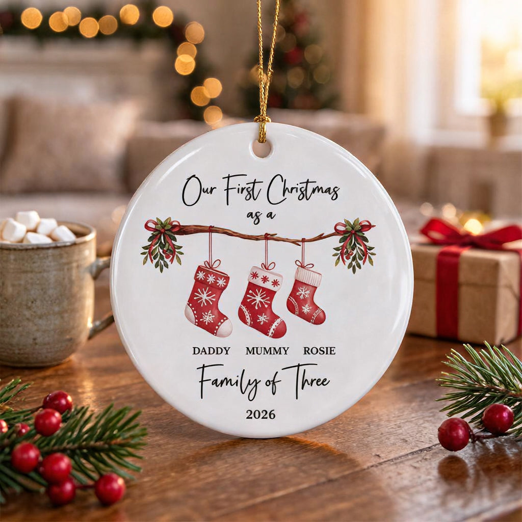 Personalised First Christmas as a Family Ornament