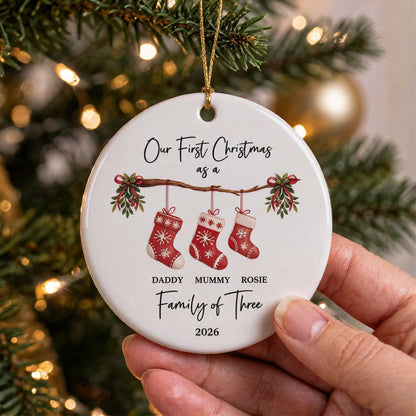 Personalised First Christmas as a Family Ornament