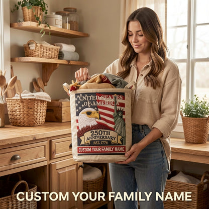🧺 Vintage-Style Customized Laundry Basket – 250th Anniversary Edition