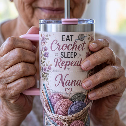 🧶🌸Personalized Crochet Lover Tumbler