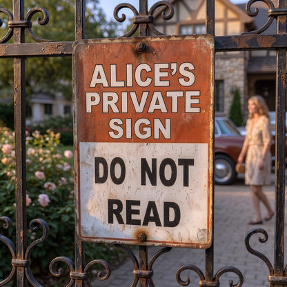 😂Personalized Private Sign – "Do Not Read" Funny Metal Warning Sign