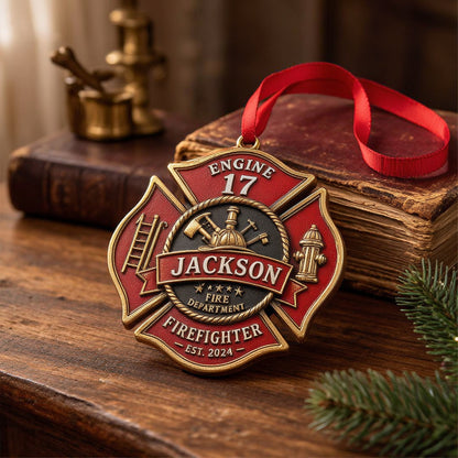 🚒Personalized Firefighter Badge Ornament