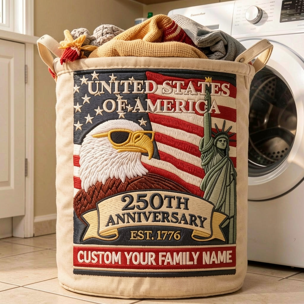 🧺 Vintage-Style Customized Laundry Basket – 250th Anniversary Edition