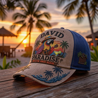 Personalized Tropical Paradise Cap – Your Name, Your Island Vibes