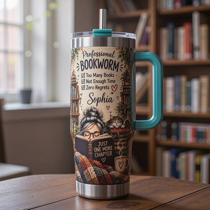 📚☕ Personalized Bookworm Tumbler Gift Set – Made for Every Book Lover