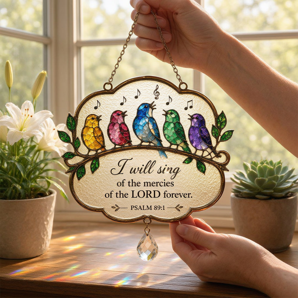 🕊️🎶 Psalm 89:1 Songbird Window Suncatcher