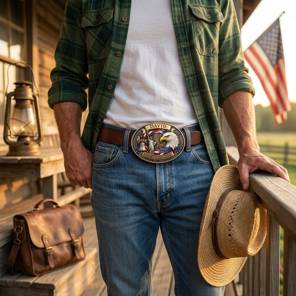 🦅 Personalized 250th USA Anniversary Belt Buckle