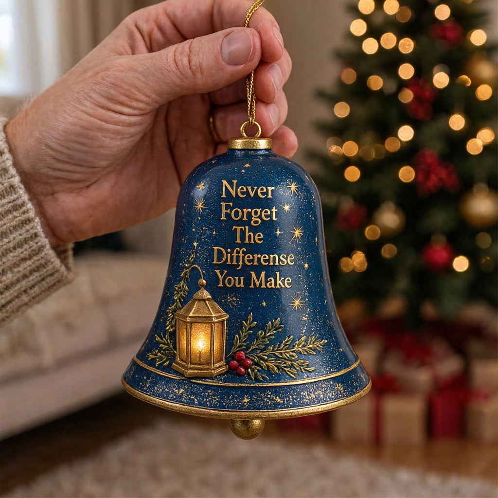 🔔 Sentimental Christmas Bell Ornament – 3D Keepsake with Gold Accents & Heartfelt Verse&nbsp;