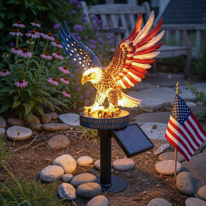 🦅 Personalized Solar Eagle Garden Light – A Glowing Tribute to American Freedom