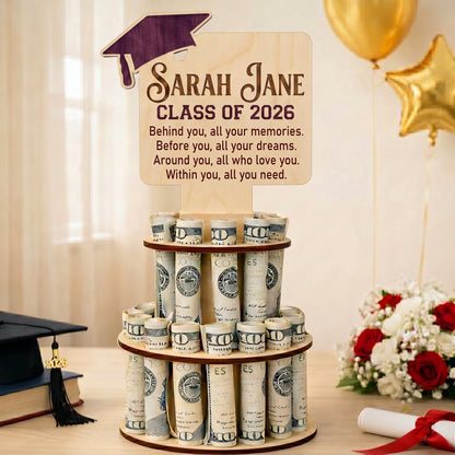 Personalized Graduation Money Cake Holder – Class of 2026