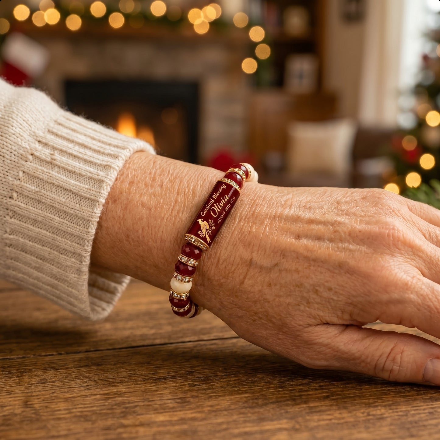 Personalized Cardinal Blessing Keepsake Bracelet with Giftbox