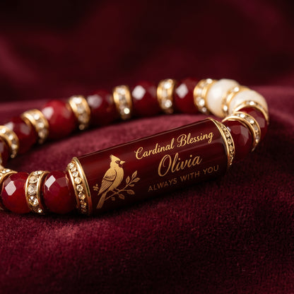 Personalized Cardinal Blessing Keepsake Bracelet with Giftbox